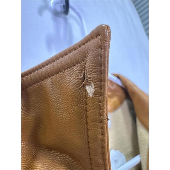 Marissa Webb x RTR Brown Front Slit Leather Shirt Dress Size 4 with Small Holes - Picture 7 of 10